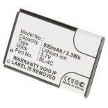 Аккумуляторная батарея BK-BL-4C для телефонов, смартфонов LBook. Артикул iB-M348.Емкость (mAh): 900. Напряжение (V): 3,7
