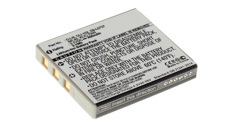 Аккумуляторная батарея D-Li85 для фотоаппаратов и видеокамер Kodak. Артикул iB-F391.Емкость (mAh): 850. Напряжение (V): 3,7