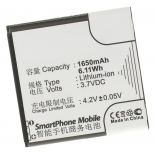 Аккумуляторная батарея iBatt iB-M559 для телефонов, смартфонов PioneerЕмкость (mAh): 1650. Напряжение (V): 3,7