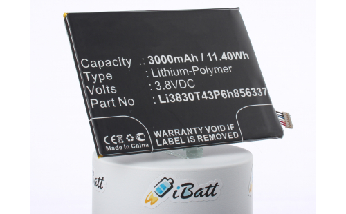 Аккумуляторная батарея Li3830T43P6h856337 для телефонов, смартфонов ZTE. Артикул iB-M1449.