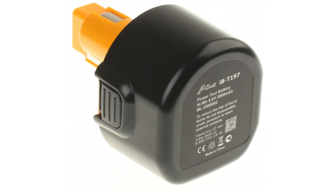 Аккумуляторная батарея iBatt iB-T197 для шуруповертов и другого электроинструмента DeWaltЕмкость (mAh): 3000. Напряжение (V): 9,6