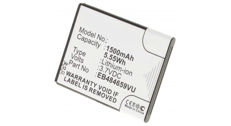 Аккумуляторная батарея iBatt iB-M349 для телефонов, смартфонов SamsungЕмкость (mAh): 1500. Напряжение (V): 3,7