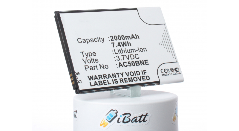 Аккумуляторная батарея iBatt iB-M852 для телефонов, смартфонов GSmartЕмкость (mAh): 2000. Напряжение (V): 3,7