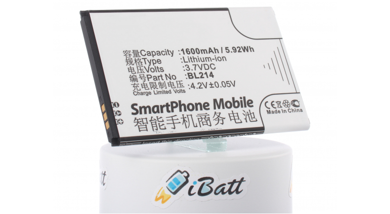 Аккумуляторная батарея BL214 для телефонов, смартфонов Lenovo. Артикул iB-M672.Емкость (mAh): 1600. Напряжение (V): 3,7
