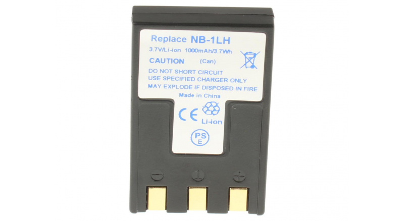 Аккумуляторная батарея NB-1LH для фотоаппаратов и видеокамер Polaroid. Артикул iB-F124.Емкость (mAh): 830. Напряжение (V): 3,7
