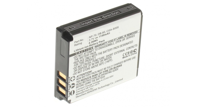 Аккумуляторная батарея iBatt iB-F148 для фотокамер и видеокамер SigmaЕмкость (mAh): 1150. Напряжение (V): 3,7