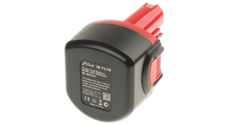 Аккумуляторная батарея для электроинструмента Bosch ASB 96 P-2. Артикул iB-T178.Емкость (mAh): 2100. Напряжение (V): 9,6