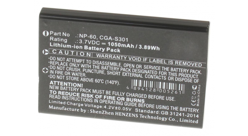 Аккумуляторная батарея NP-60 для фотоаппаратов и видеокамер Creative. Артикул iB-F139.Емкость (mAh): 1050. Напряжение (V): 3,7