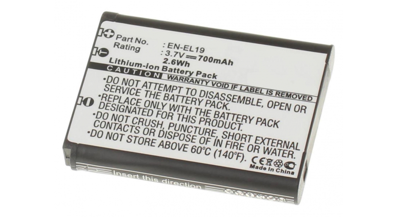 Аккумуляторная батарея iBatt iB-F189 для фотокамер и видеокамер NikonЕмкость (mAh): 1200. Напряжение (V): 3,7