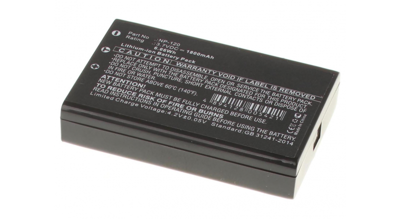 Аккумуляторная батарея NP-120 для фотоаппаратов и видеокамер Aiptek. Артикул iB-F389.Емкость (mAh): 1800. Напряжение (V): 3,7