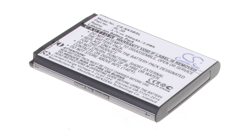 Аккумуляторная батарея BL-5V для фотоаппаратов и видеокамер Nokia. Артикул iB-F655.Емкость (mAh): 550. Напряжение (V): 3,7