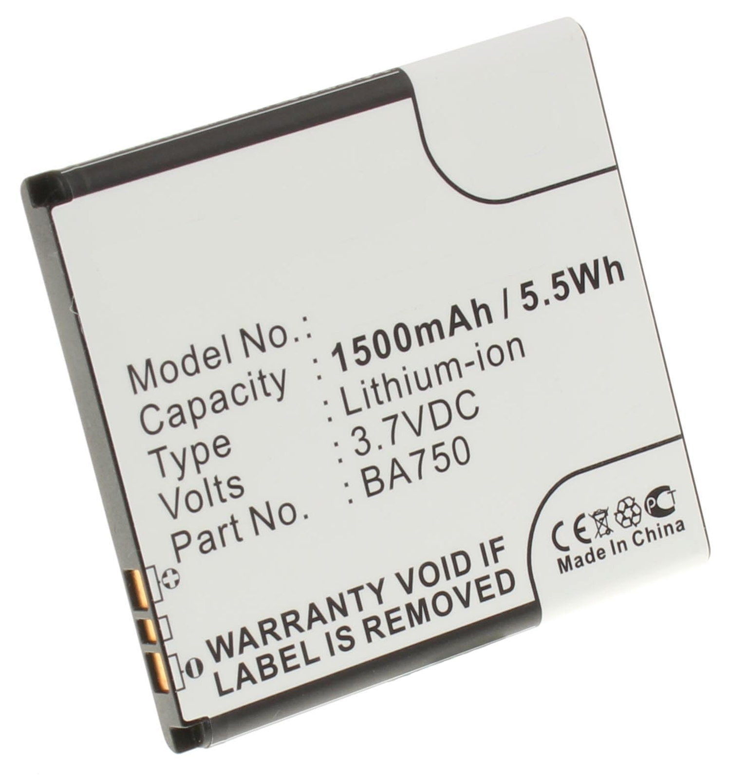 Аккумуляторная батарея iBatt iB-M346 для телефонов, смартфонов Sony EricssonЕмкость (mAh): 1500. Напряжение (V): 3,7