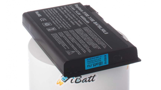 Аккумуляторная батарея для ноутбука Acer TravelMate 4204WLMi. Артикул iB-A117.Емкость (mAh): 4400. Напряжение (V): 14,8