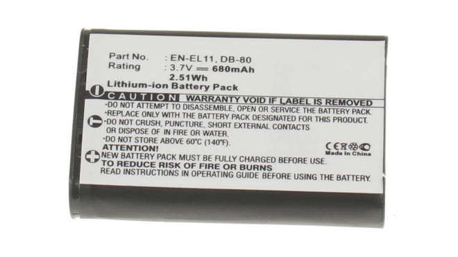 Аккумуляторная батарея D-Li78 для фотоаппаратов и видеокамер Ricoh. Артикул iB-F191.Емкость (mAh): 680. Напряжение (V): 3,7
