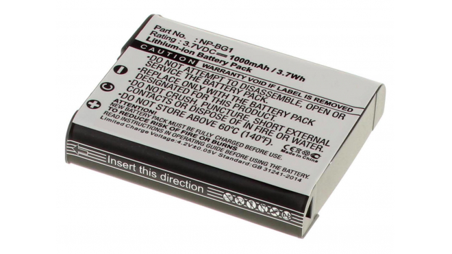 Аккумуляторная батарея NP-BG1 для фотоаппаратов и видеокамер Sony. Артикул iB-F294.Емкость (mAh): 1000. Напряжение (V): 3,7