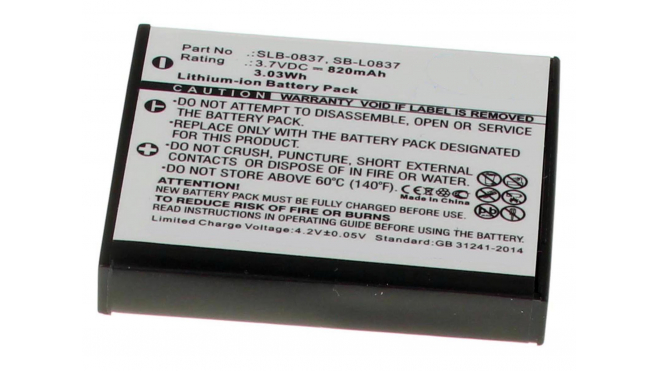 Аккумуляторные батареи для фотоаппаратов и видеокамер Samsung Digimax NV3Емкость (mAh): 820. Напряжение (V): 3,7