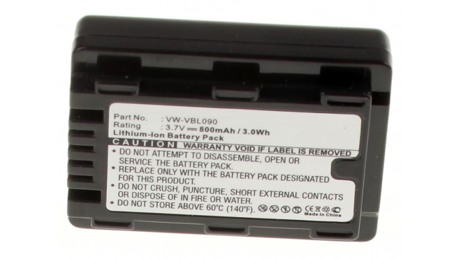 Аккумуляторные батареи для фотоаппаратов и видеокамер Panasonic HDC-SD60Емкость (mAh): 800. Напряжение (V): 3,7