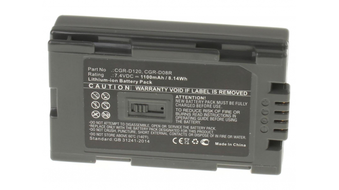 Аккумуляторные батареи для фотоаппаратов и видеокамер Panasonic NV-GS11Емкость (mAh): 1100. Напряжение (V): 7,4