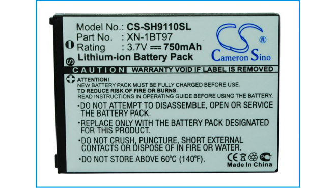 Аккумуляторная батарея для телефона, смартфона Sharp W619SH. Артикул iB-M2816.Емкость (mAh): 750. Напряжение (V): 3,7