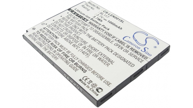 Аккумуляторная батарея iBatt iB-M2093 для телефонов, смартфонов LenovoЕмкость (mAh): 1000. Напряжение (V): 3,7