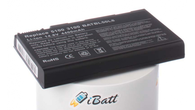 Аккумуляторная батарея для ноутбука Acer TravelMate 2490WLCi. Артикул iB-A117.Емкость (mAh): 4400. Напряжение (V): 14,8
