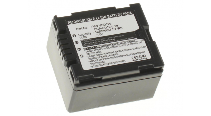 Аккумуляторные батареи для фотоаппаратов и видеокамер Panasonic PV-GS120Емкость (mAh): 1050. Напряжение (V): 7,4