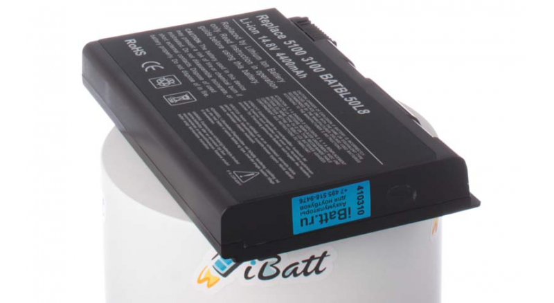 Аккумуляторная батарея для ноутбука Acer TravelMate 5512WLMi. Артикул iB-A117.Емкость (mAh): 4400. Напряжение (V): 14,8