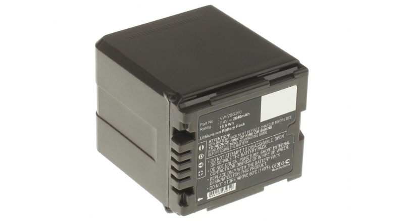 Аккумуляторные батареи для фотоаппаратов и видеокамер Panasonic PV-GS80Емкость (mAh): 2640. Напряжение (V): 7,4
