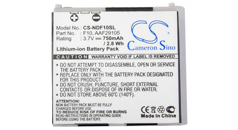 Аккумуляторная батарея для телефона, смартфона NTT DoCoMo F906i. Артикул iB-M2380.Емкость (mAh): 750. Напряжение (V): 3,7