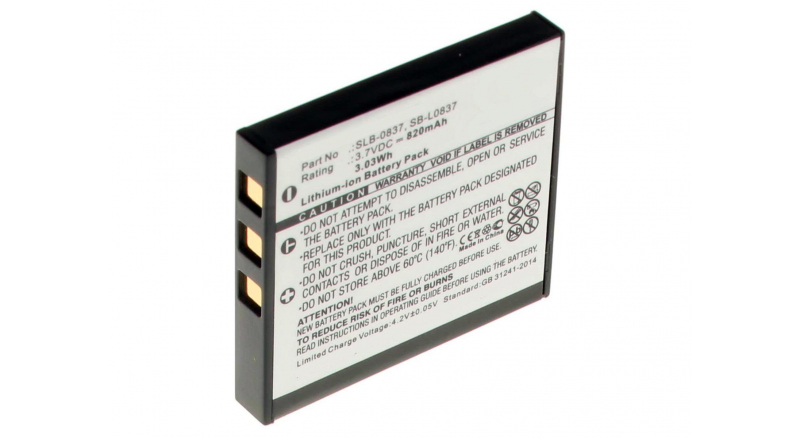 Аккумуляторные батареи для фотоаппаратов и видеокамер Samsung Digimax L80Емкость (mAh): 820. Напряжение (V): 3,7