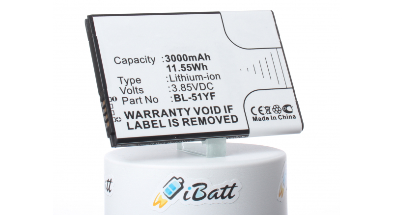 Аккумуляторная батарея iBatt iB-M865 для телефонов, смартфонов LGЕмкость (mAh): 3000. Напряжение (V): 3,85