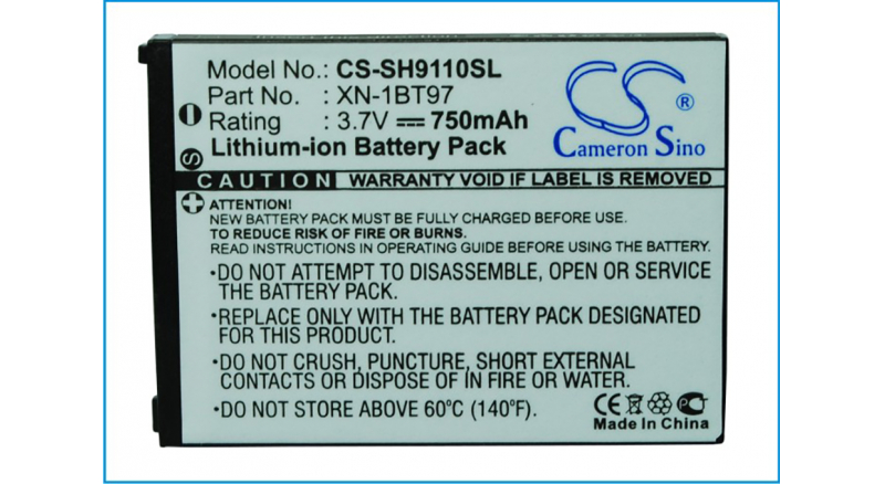 Аккумуляторная батарея для телефона, смартфона Sharp SH802UC. Артикул iB-M2816.Емкость (mAh): 750. Напряжение (V): 3,7