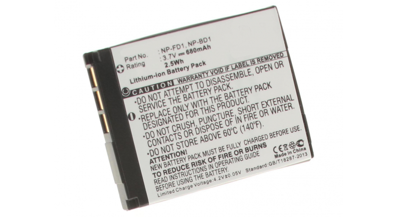 Аккумуляторные батареи для фотоаппаратов и видеокамер Sony Cyber-shot DSC-T90/LЕмкость (mAh): 680. Напряжение (V): 3,7