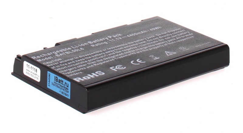 Аккумуляторная батарея для ноутбука Acer TravelMate 2491NWLCi. Артикул 11-1118.Емкость (mAh): 4400. Напряжение (V): 11,1