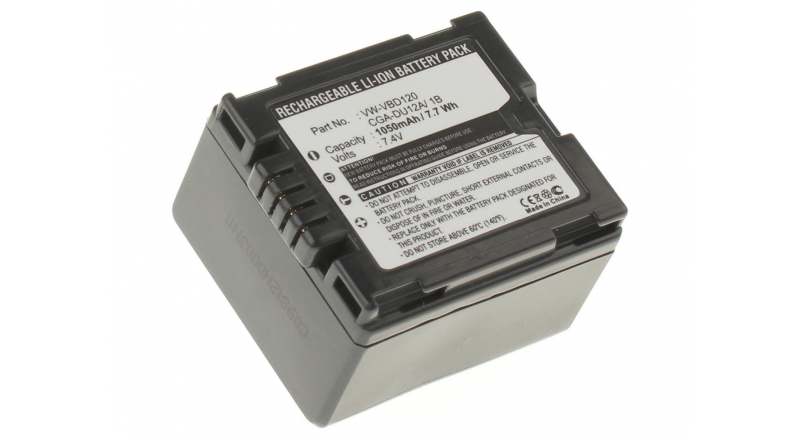 Аккумуляторные батареи для фотоаппаратов и видеокамер Panasonic VDR-D250Емкость (mAh): 1050. Напряжение (V): 7,4