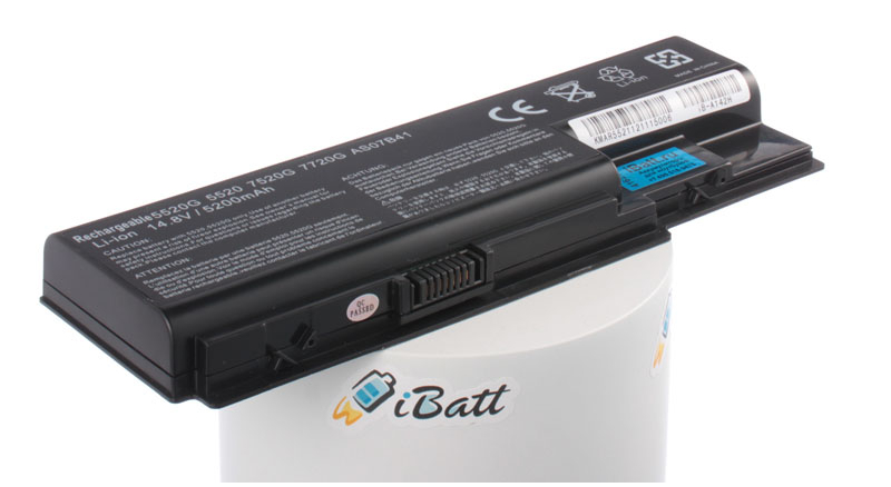 Аккумуляторная батарея для ноутбука Acer Aspire 7220-202G08Mi. Артикул iB-A142H.Емкость (mAh): 5200. Напряжение (V): 14,8