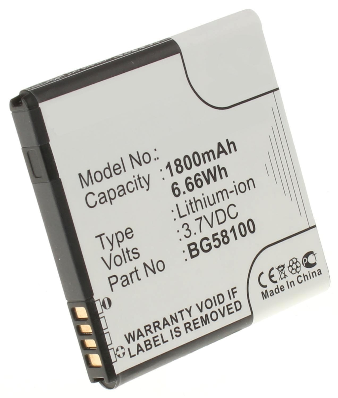 Аккумуляторная батарея для телефона, смартфона HTC Radar NA. Артикул iB-M326.Емкость (mAh): 1800. Напряжение (V): 3,7