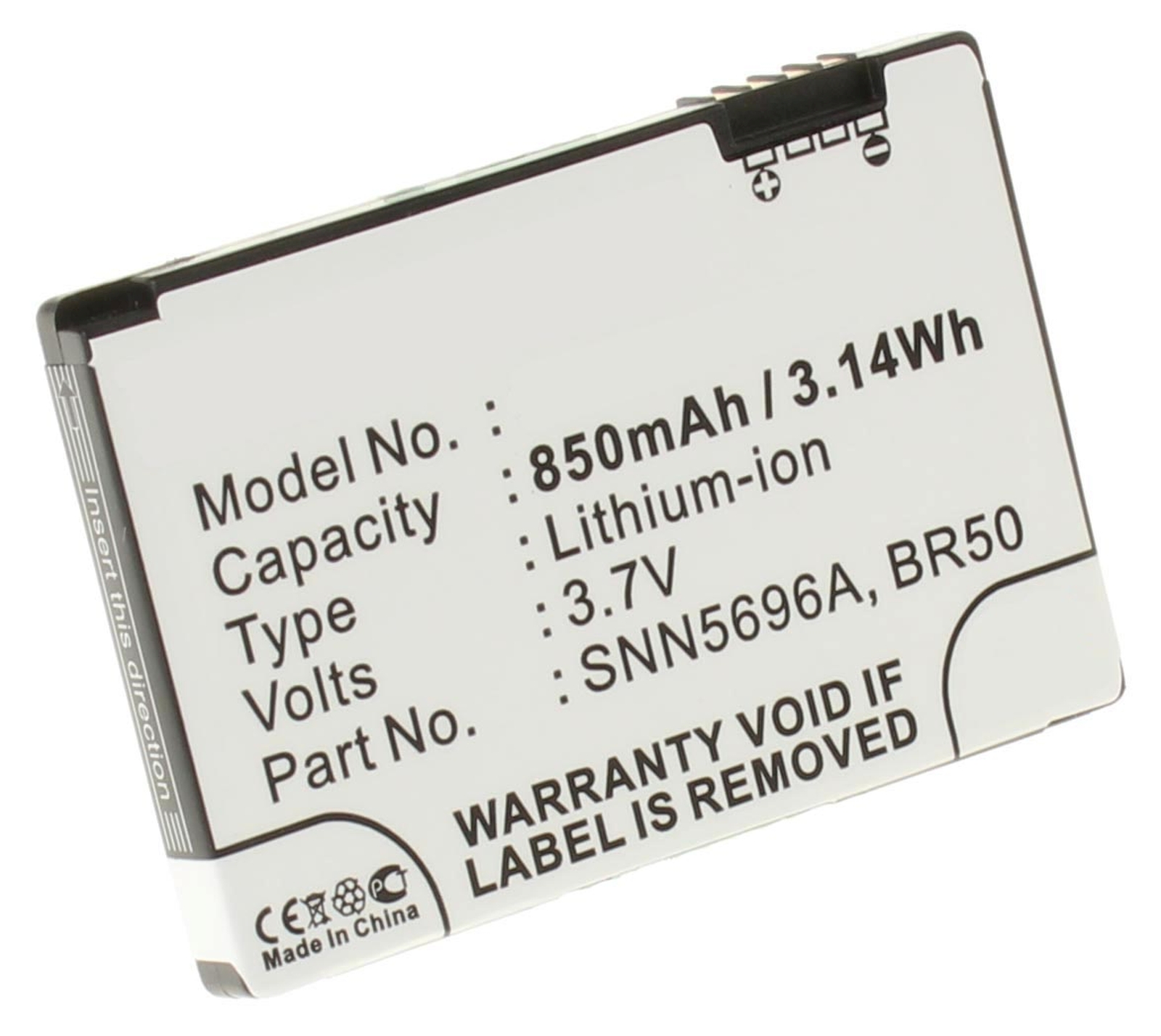 Аккумуляторная батарея SNN5696B для телефонов, смартфонов Motorola. Артикул iB-M357.Емкость (mAh): 850. Напряжение (V): 3,7
